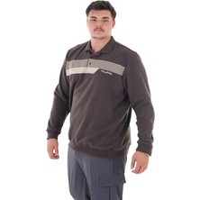 Maruf Shop Erkek Battal Beden 158 Kiloya Kadar Uygun Bedenli Geniş Kalıp Baskılı Polo Yaka Selanik Sweat