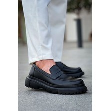 Zapatos CH2417 Lavoric Erkek Günlük Bağcıksız Cilt Klasik Ayakkabı Cst - Siyah