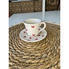 El Yapımı Kalpli Seramik Kahve Fincanı, Şık ve Özgün Tasarım