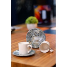 12 Parça Porselen Kahve Fincan Takımı, 6 Kişilik, Şık ve Zarif Tasarım