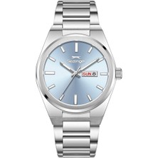 Slazenger Erkek 44 mm Çelik Kasa Çelik Kordon Mavi Kadran Şık Kol Saati
