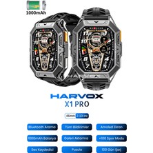 Roxiva Harvox X1 Pro Tank Outdoor Dayanıklı Akıllı Saat/su Geçirmez/amoled EKRAN/1000MAH