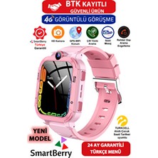 SmartBerry Z34 Görüntülü Görüşme Gps Wıfı Net Konum Gizli Dinleme Akıllı Çocuk Takip Saati Sim Kartlı - Pembe