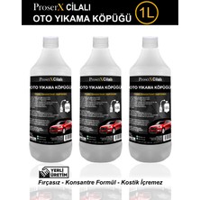 Proserx Cilalı Oto Yıkama Köpüğü 1l Fırçasız 3 Adet - Konsantre Formül - Kostik Içermez (1L->100L)