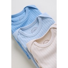 Bondberro 3'lü Set %100 Pamuk Kaşkorse Bebek ve Çocuk Zarf Yaka Zıbın & Body