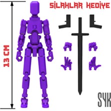 SYK Design Robot 13 Dummy Mor Mor Tüm Eklemleri Hareketli Aksiyon Figürü Oyuncak