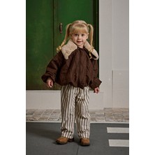 Fahhar Kids Çizgili Palazzo Pantolon Bej