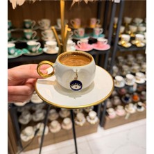 6'lı Şans Yudumu Nazar Gold Kahve Fincanı Seti, Şıklık ve Enerji Dolu Tasarım