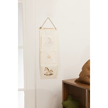 Koza Home Tidy Kids Atlı Karınca Desenli Poplin 3'lü Duvar Organizeri (20X60CM) 6021