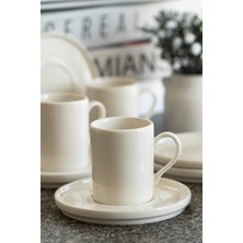 12 Parça Porselen Kahve Fincan Takımı, Şık ve Zarif Tasarım