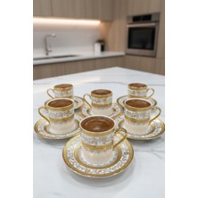 Şık 6'lı Beyaz Porselen Kahve Fincan Takımı, Zarif ve Kullanışlı