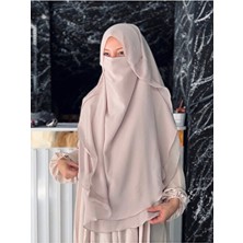 Mihrisina Collection Hac Umre Gölgeli Oval Sufle Uzun Boy Hijap Khimar Tesettür