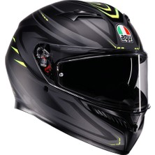 Agv K3 Syth Mplk  Matt Black Yellow Fluo Kapalı Kask XL Yüksek Dirençli Termoplastik Malzeme ile Güvenlik