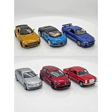 Welly 1/36 Ölçek Çek Bırak (Bmw, Mercedes, Renault, Nissan, Bugatti) Diecast Metal Model Oyuncak Araba