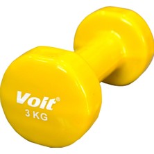 Voit Dıppıng Dumbell 3 kg Sarı Ağırlık Kaymaz Tutma Yüzeyi ile Güvenli Antrenman 1VTASDB107-SAR-3KG