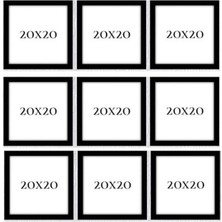 Life Global 20X20 Pvc Li Siyah Çerçeve Seti 9 Adet Kişiselleştirme Seçeneği ile Hediye İçin Uygun