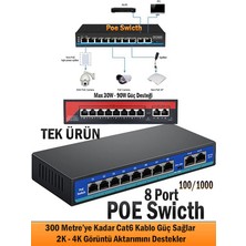 Sirtek Teknoloji 8 Port Poe Swicth Gigabit 30W - 90W Destekli 8 Port In 2 Uplink 100/1000