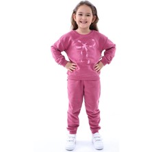 Kyex Kids Kız Çocuk Alt Üst Pamuklu 3 Iplik Mor Eşofman Takımı