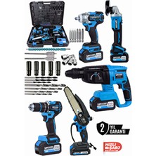 Kimmeer Plus 21V Akülü 5 Li Set Kırıcı Delici Hilti Taşlama Somun Sıkma Akülü Vidalama Budama