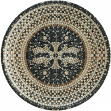 Bonna Mezopotamya Mozaik Siyah Gourmet Düz Tabak 21 Cm-Pasta Tabağı-Tatlı Tabağı-6 'lı