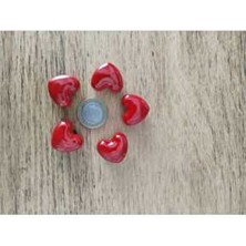 Home 10'lu Kalp Şeklinde Magnet Seti – Fotoğraf ve Not Tutucu, Buzdolabı Süsü, Dekoratif Magnet