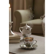 Narin Serisi Cam Titanyum Kaplama Kahve Fincanı Seti 6 Kişilik, Şık 12 Parça