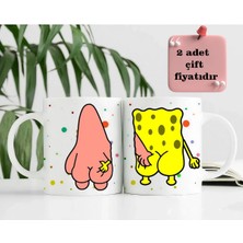 Sünger Bob ve Patrick Sevgi Dolu Kahve Kupa Seti 2'li, 300 ml