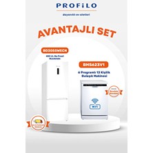 Profilo 2'li Buzdolabı (BD3055WECN) + Bulaşık Makinesi (BMS623V1) Set