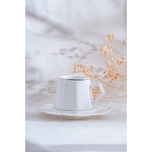 6 Kişilik Gümüş Renkli Kahve Fincanı Takımı, 90 Ml, Şık ve Zarif Tasarım