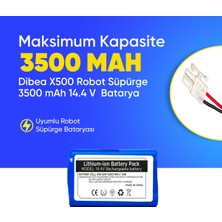 Ümit Maker Dibea X500 Robot Süpürge 3500 mAh 14.4 V  Batarya – Orjinal Uyumlu Uzun Ömürlü, Yüksek Performans Pil