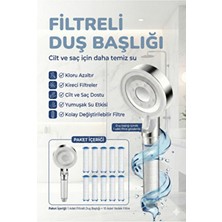 Plodna House Filtreli Duş Başlığı ve 10 Yedek Filtre | Su Arıtmalı, Klor ve Kireç Önleyici, Yüksek Basınçlı