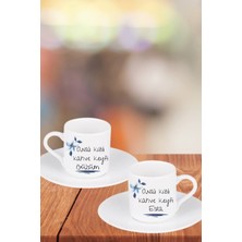 Kişiye Özel Ikili Beyaz Türk Kahvesi Fincanı, Şıklık ve Zarafet Sunar