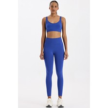 COMEUP Kadın Basic Spor Hafif Tayt Cobalt Yüksek Bel Özellikli Mavi Renkli Tasarım