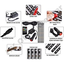 Araç Içi 4 Ayakaltı LED Aydınlatma Tak Çalıştır