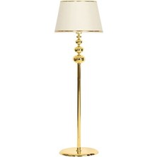 Epifanio Vega Gold Kaplama Üçlü Küre Metal Lambader - Gold Şeritli S Krem