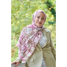 Pembe Loryan Scarf Diamond Ekose Zincir Şal