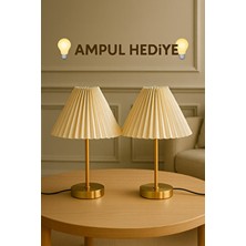 Evlight 2’li Maison Pileli Gold Abajur