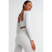 Kendinden Bralı Pedli Crop Taş Rengi