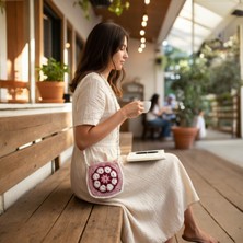 FIGURİFY El Yapımı Menekşe Model Örgü Mini Çanta – 17X18 cm Çift Yönlü Bohem Çapraz Askılı