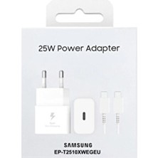 Samsung 25W Süper Hızlı Orijinal Şarj Cihazı ( Adaptör + Kablo ) EP-T2510XBEGEU A06 / A16 / A26 / A07 / A17