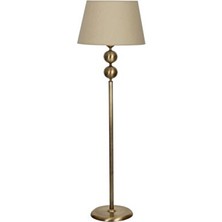 Epifanio Eskitme Kaplama Çift Küre Metal Tek Ayaklı Lambader Konik Bej