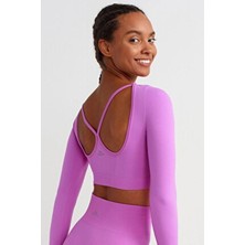 Kendinden Bralı Pedli Crop Orkide Pembe