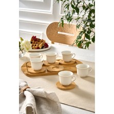 Bambu Tepsili 6 Kişilik Kahve Fincanı Seti, Şık ve Dayanıklı Tasarım
