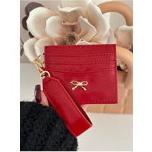 Laletto Kadın Fiyonk Detaylı Anahtarlıklı Parlak Suni Deri Kartlık