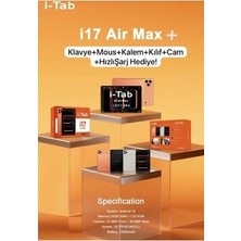 asfteknoloji I-Tab I17 Air Max Full Set Tablet Klavye+Mouse+Kalem+Kılıf+Kırılmazcam+Hızlı Şarj Hepsi Bir Arada