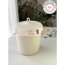 Double Knot Design Küçük Boy Meşe Palamudu Figürlü Kapaklı Oyuncak Sepeti, Organizer, Saklama Sepeti , Hediyelik