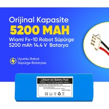 Ümit Maker Wiami Fx-10 Robot Süpürge 5200 mAh 14.4 V  Batarya – Orjinal Uyumlu Uzun Ömürlü, Yüksek Performans Pil