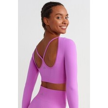 COMEUP Kendinden Bralı Pedli Crop Sütyen Pembe Dikişsiz Rahatlık ve Konforlu Tasarım