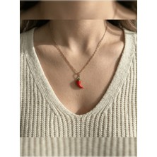 PURE BERRY Şans Biberi Kırmızı Biber Kolye Yılbaşı %100ÇELİK Hediyelik (Isteğe Göre Kutu Not Kağıdıeklenebilir)