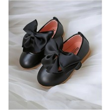 Welissa Saten Fiyonklu Abiye Kız Çocuk Babet, Siyah Renk, Termoplastik Taban ile Şık Tasarım